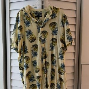 Banana Republic Yellow Pineapple Print Shirt